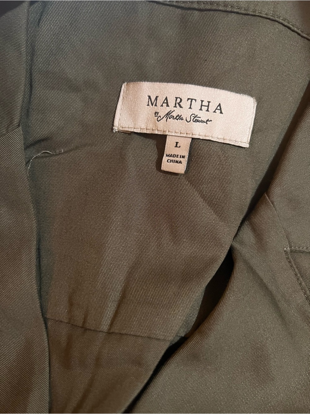 Martha Stewart Olive Green Jumpsuit